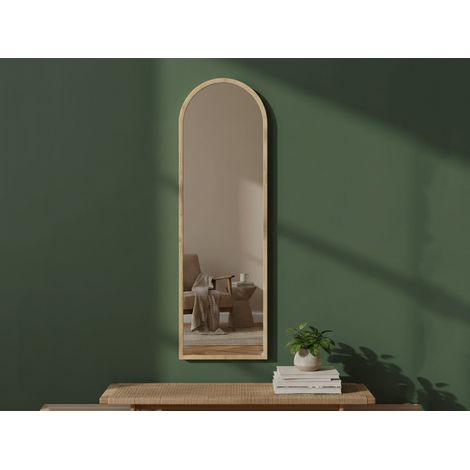 Dmora - Specchio Artus, Specchiera, Articolo d'arredo a muro, Decorazione con specchio, 50x2h160 cm, Rovere (1/5)