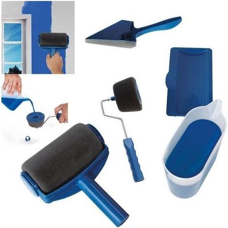 Rouleau de peinture mural multifonctionnel à usage domestique, outil de poignée de brosse, outils de brosse 8 pièces (1/5)