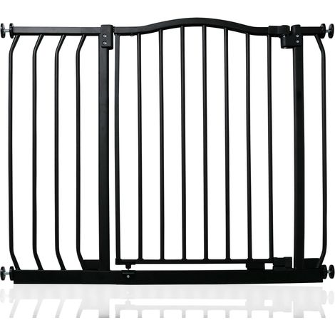Safetots Barrière De Sécurité Supérieure Avec Design Courbé, Barrière De Sécurité À Pression, 89cm - 98cm, Noir Mat