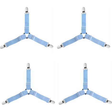 verstellbare elastische Bettlakenbänder, universelle Befestigungen für Matratzen und Bezüge, blau (1/2)