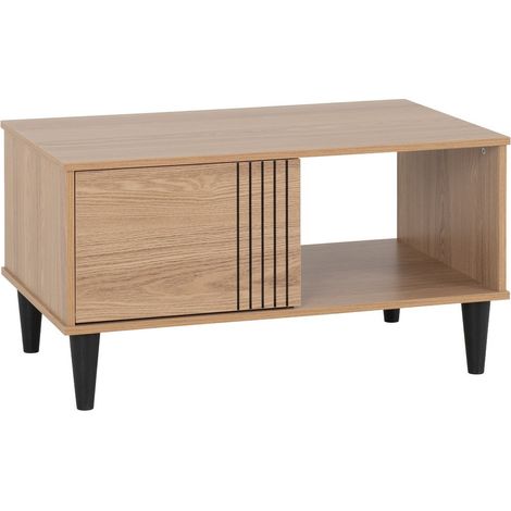 Tessa 1 Door Coffee Table - L55 x W48 x H90 cm - Natural Oak
