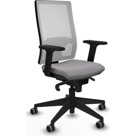 Horna sincro malla blanca similpiel gris brazos 2D base piramidal  ruedas 65mm engomadas (1/5)