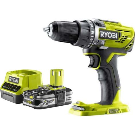 Confezione RYOBI 18V OnePlus R18DDD3-0 trapano/azionamento - 1 batteria 2,5Ah - 1 caricatore rapido RC18120-125