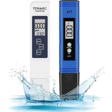 Appareil de mesure multiparamètre numérique, 4 en 1, pH/TDS, pour piscines, destiné à la vérification régulière de l'acidité des échantillons liquides à usage domestique.-AquaForge (1/5)