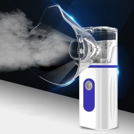 Ultraschallvernebler für Erwachsene und Kinder, geräuscharmer Heiminhalator, tragbarer Mikrozerstäuber, blau - BBHB982 (1/4)