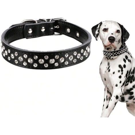 Verstellbares Hundehalsband mit Strasssteinen und funkelnden Kristallen für kleine und mittelgroße Hunde (mittel, schwarz) (1/3)