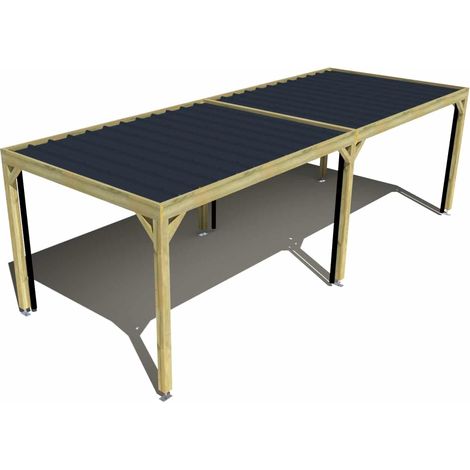 Carport bois • 8m x 3m • indépendante • sens largeur • livraison comprise