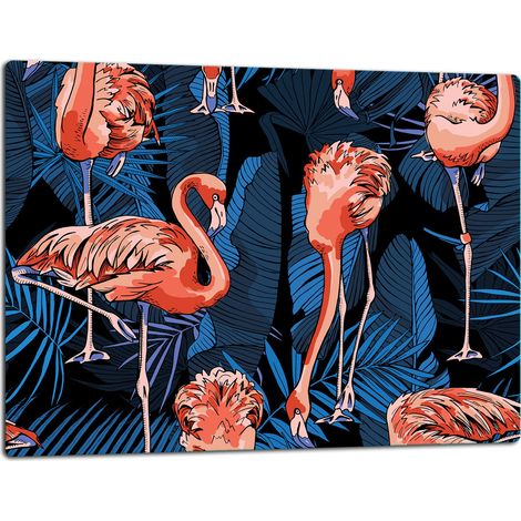 Planche à découper en verre 52x40 flamants roses (1/5)