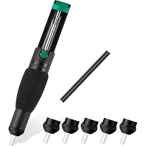 Double Ring Desoldering Suction Pump Sucker Desolder with 5 Nozzles-- (1/5)