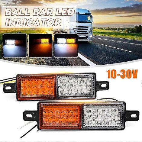 pièces 12V 30 LED Barre de protection lumineuse pour voiture/camion, pare-buffle, feu de pare-chocs avant, clignotant avant, feu de position (1/4)