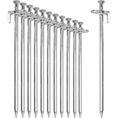 12x piquets de Tente en Acier - Piquets Longs et Robustes pour Le Camping et l'extérieur - 30 cm (1/5)