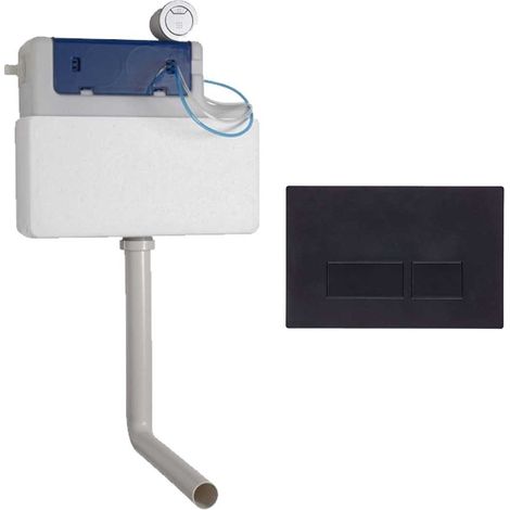 Roper Rhodes Cascade Concealed Dual Flush WC Toilet Cistern + Plaza Black Plate (1/3)