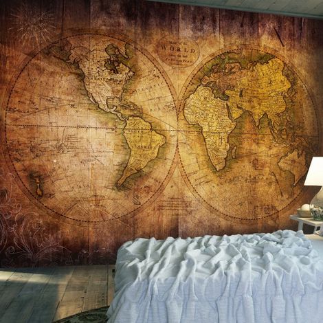 Papier Peint "World on Old Map" 245 x 350 cm (1/2)