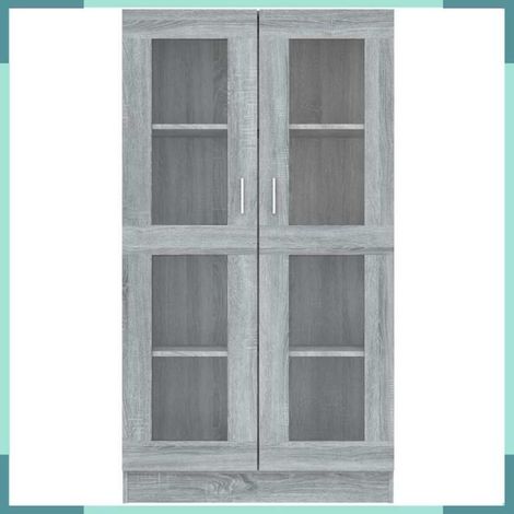815118 Armoire à vitrine Sonoma gris 82,5x30,5x150cm Bois d'ingénierie (1/5)