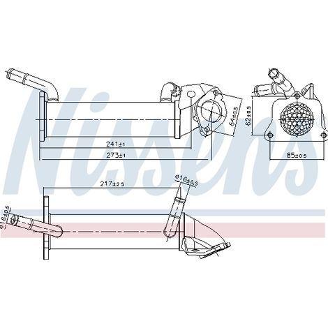 Radiateur, réaspiration des gaz d'échappement Nissens 989401 FORD 1764413