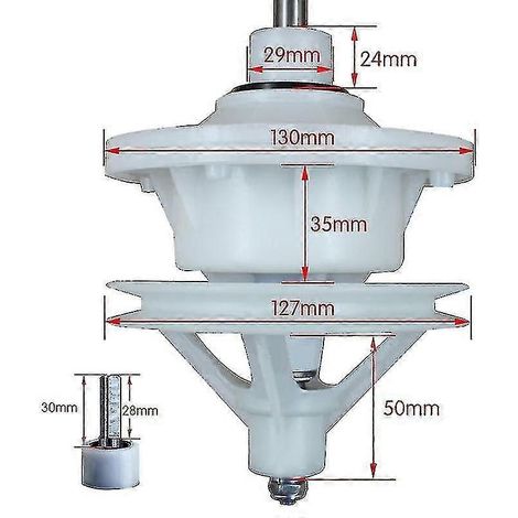 Arbre de transmission à réducteur pour machine à laver semi-automatique à double cylindre, hauteur d'arbre carré 30/40/45/50 mm (taille : 30-a) (1/5)