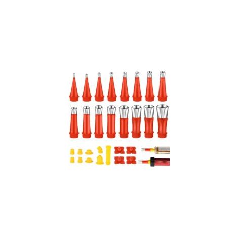 Acier Inoxydable Calfeutrage Buse Applicateur, 29PCS d'outils de Buse en Caoutchouc Intégré Universel, Buse de Pistolet à Calfeutrer Outil de Calfeutrage pour Cuisine, Salle de Bain (1/5)