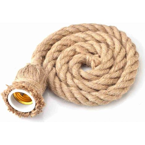 Suspension en corde de chanvre (1 pièce), plafonnier, lustre style loft, style industriel, décoration intérieure, tête unique (1/5)