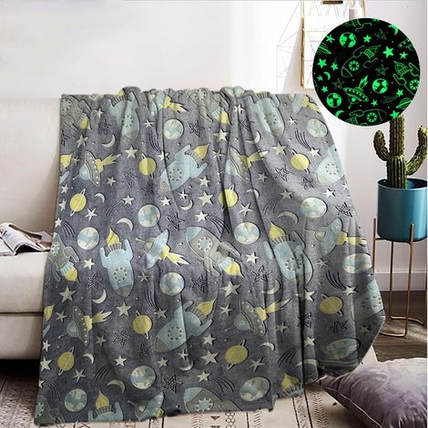 Couverture Douillette pour Enfants, Couverture Lumineuse en Flanelle Polaire, Jeté de canapé Douce et Chaude, Cadeaux d'anniversaire de Vacances pour garçons Filles (D, 130x150cm) (1/5)