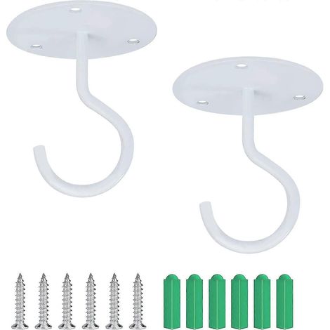Deckenhaken zum Einschrauben, Wandhaken zum Aufhängen von Lampen, Gartenpflanzenkörben, Pflanzgefäßen, Vogelfutterhäuschen, Laternen, Windspielen, Moskitonetzen (2 Stück) (1/5)