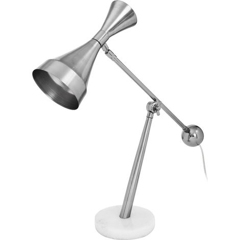 Lampada da tavolo Cosima in metallo e marmo bianco (1/3)