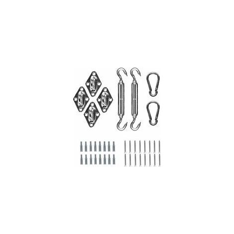 Accessorio per vela ombreggiante Kit di fissaggio Vela ombreggiante - Acciaio inossidabile 304 Kit accessori di fissaggio hardware per Vela ombreggiante, Telo ombreggiante triangolare, quadrato (1/5)