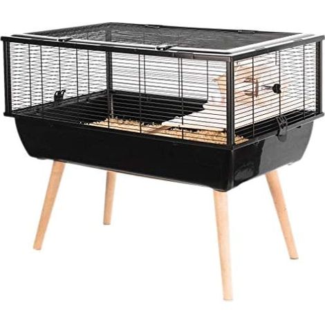Zolux – Cage pour petits rongeurs 77,5 cm – Métal et plastique – Accessoires inclus : roue, écuelle, maison en bois – Grande ouverture pour nettoyage facile