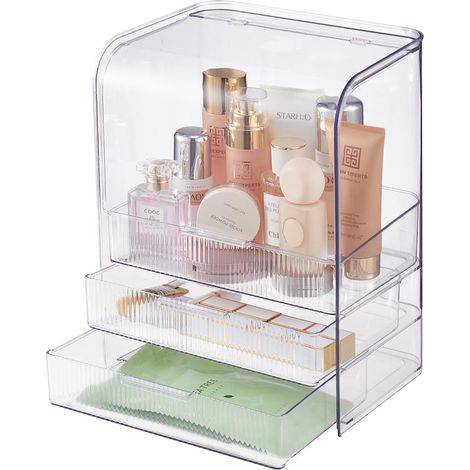 3-Tier Transparent Cosmetics Storage Organizer (1/3)