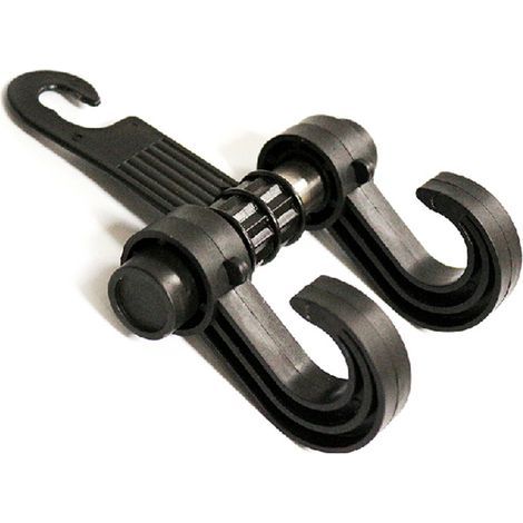 Ganchos para reposacabezas de asientos de coche, 2 ganchos, adecuados para bolsas de la compra, chaquetas, bolsos, artículos de bebé para coches, todoterrenos, furgonetas. (1/5)