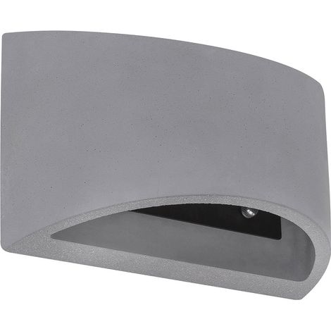 Lampada da parete per interni moderno corridoio su e giù lampada in cemento Lampada da parete a LED per interni vano scale, paralume in cemento arrotondato effetto luce, 1x 4W 400lm 3000K, WxH 20x12 (1/5)