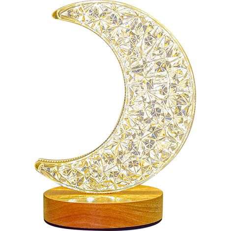 Lampe de chevet romantique, multifonctionnelle, à intensité variable, décorative et créative, style lune, pour chambre d'enfant. Veilleuse idéale pour les filles. (1/5)