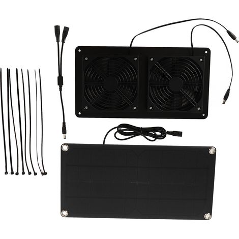12V 20W Monokristallines Silizium Dual-Kühlung 3W Solarlüfter-Kit für Auto-Gewächshaus (1/5)