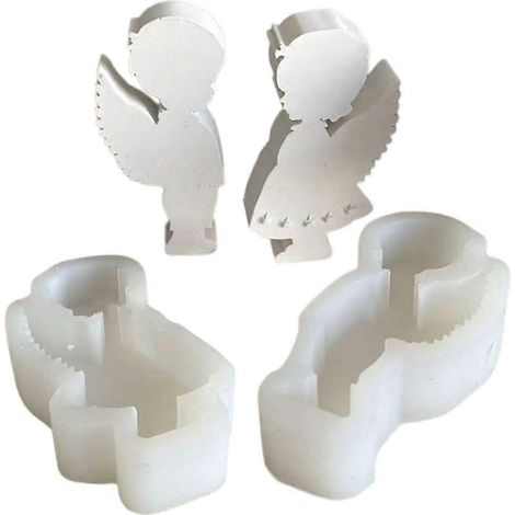 Lot de 2 moules à bougies représentant un couple de nains, pour la fabrication de bougies décoratives pour la maison (1/4)