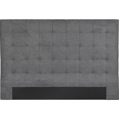 Tête de lit capitonnée en tissu gris anthracite L180 cm HALCIONA (1/4)