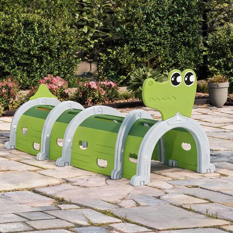 Tunnel de jeu crocodile flexible pour enfants 3-6 ans grün (1/5)