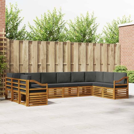 vidaXL Ecksofa Set mit Kissen 10 pcs Natur und Anthrazit (1/5)