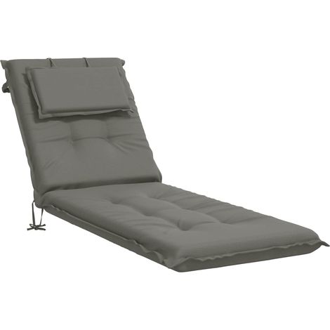 Cojín de Tumbona GEMERT 100% Poliéster Gris 190 x 60 x 9 cm vidaXL