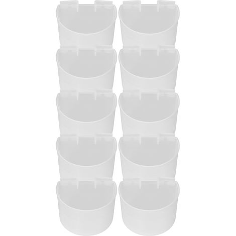 Lot de 10 mangeoires à pigeons en plastique transparent, sans danger pour les oiseaux, avec design en demi-cercle. (1/5)
