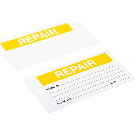 Étiquette pré-imprimée RS PRO Blanc, 1 par paquet ( Prix pour Sachet de 10 )