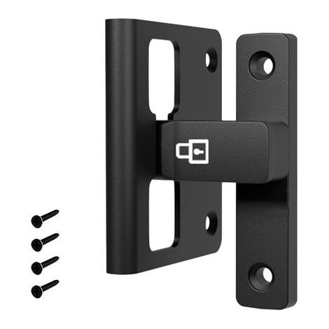 Card-type positioning lock, black zinc alloy door lock for bedroom, bathroom, office (1/5)