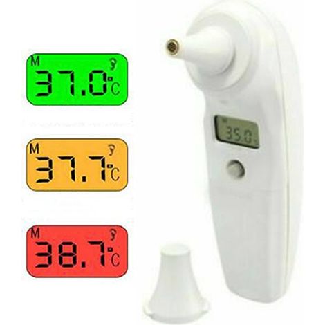 Trade Shop - ORECCHIO DIGITAL INFRAROXAL TERMOMETRO MIT DISPLAY 3 COLOURS 32,0 A 42,9°C 1 SEC -