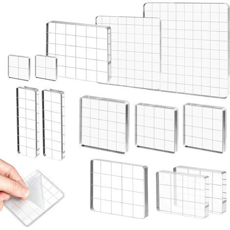 13 PièCes Blocs De Tampons Acrylique - Tampon Scrapbooking - Tampon Silicone Transparent, AdaptéEs Au Scrapbooking, Aux Albums Photo, à La Fabrication De Cartes Et à L'Artisanat (1/5)