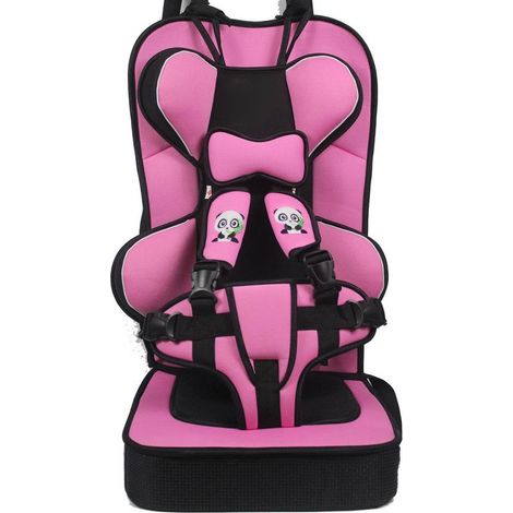 Siège de voiture d'appoint à dossier haut Siège de bébé convertible en polyéthylène portable pour bébé Rose (1/5)