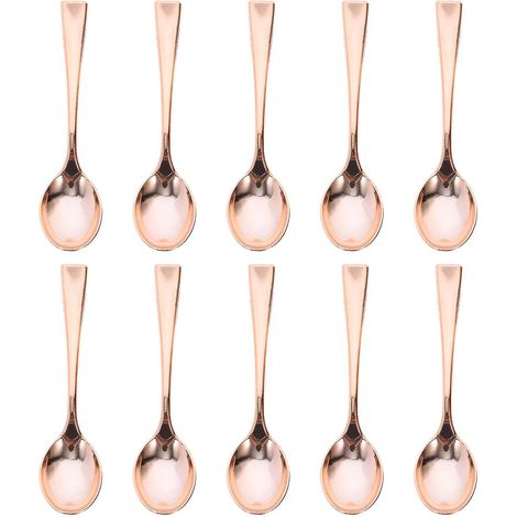 80 mini-cuillères en plastique jetables pour gâteaux, desserts et glaces, dorées, idéales pour la maison, les commerces et les fêtes. (1/4)