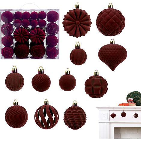 Décorations De Noël Incassables Boules Givrées Incassables pour Sapin De Noël 48 Pièces pour Étagère Porche Chambre Salon,Porche Mariage Cheminée Salon (1/5)