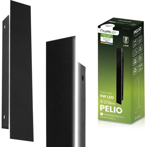 PELIO LED-Gartenleuchte zur Aufputzmontage, Wandleuchte, 9 W, 4000 K, IP65, LUMILED