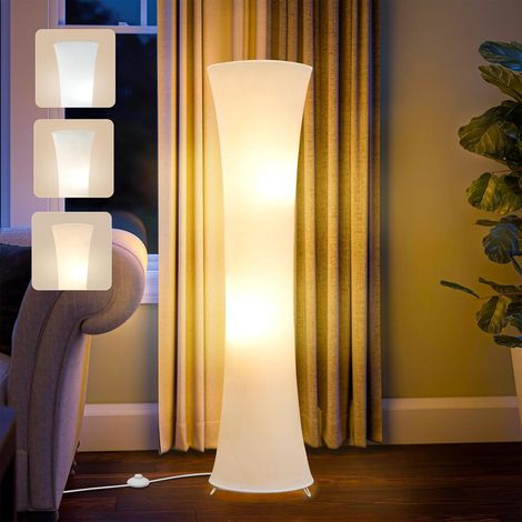 Lampadaire LED 46" à 3 Températures de Couleur pour Salon et Bureau - Colonne d'Angle avec Abat-jour en Tissu (Blanc) Lampadaire colonne sur pied lampadaire d'angle pour chambre à coucher, bureau et (1/5)