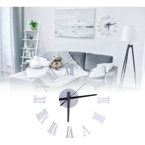 Acryl-Wanduhr zum Selbermachen, römisches Zifferblatt, geräuschlose Wanduhr, rahmenloses dekoratives Zifferblatt, DIY-Zifferblatt, Acryl-Zifferblatt, 3D-Zifferblatt