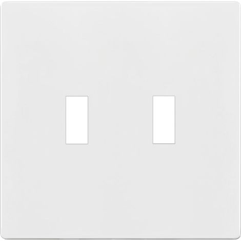 Plaque murale sans vis pour interrupteur à bascule, couvercle d'interrupteur double sans danger pour les enfants, taille standard, 2 interrupteurs 11,9 x 12 cm, thermoplastique (1/5)