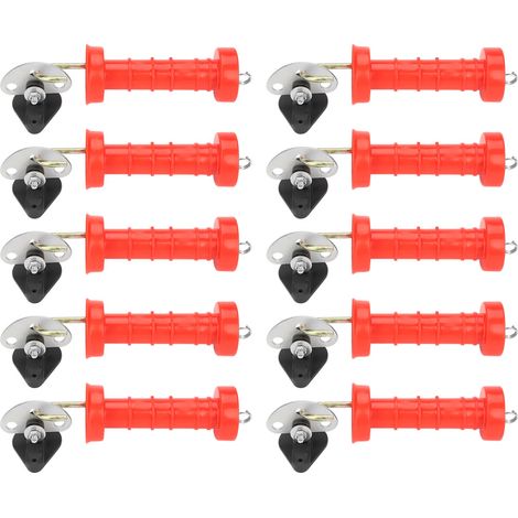 Poignées de porte à ressort isolées avec 10 isolateurs pour clôture électrique, 10 pièces